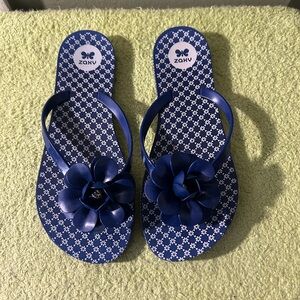 Zaxy Women's Blue Floral Sandals